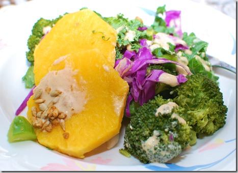 Broccoli Squash Salad with Tahini Sauce1